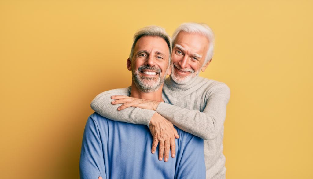 revitalized father looking energetic and happy
