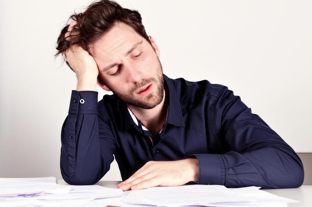man looking tired and frustrated