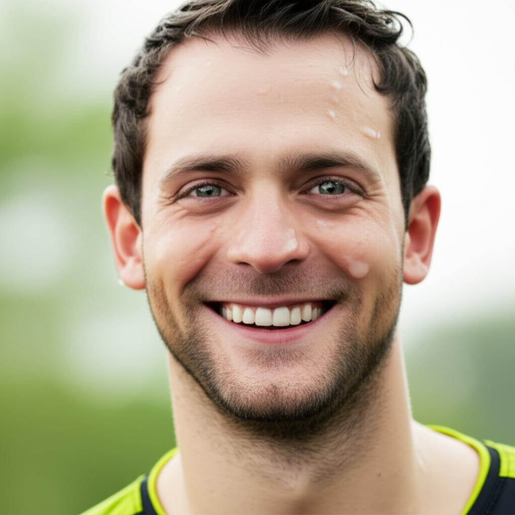 man looking energetic and happy after exercise