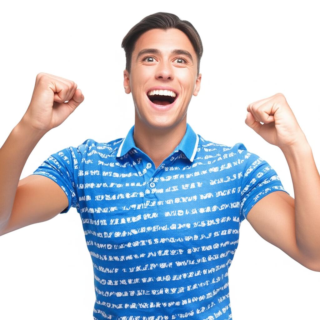 man looking energetic and happy