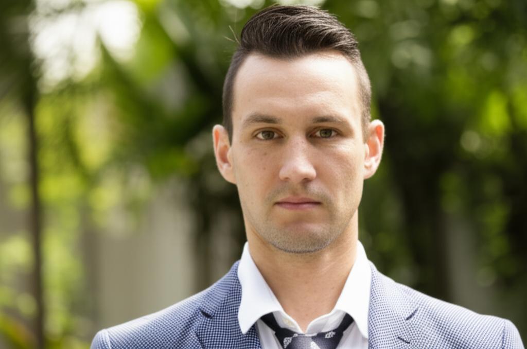 Man looking confident and healthy, possibly outdoors