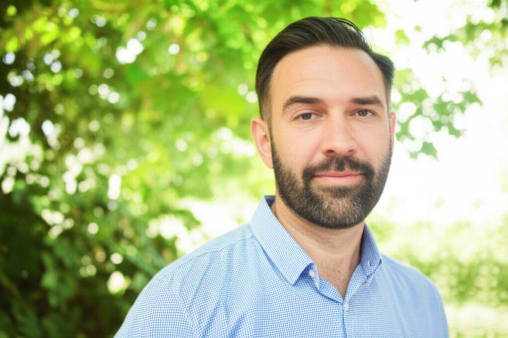 man looking confident and healthy in nature